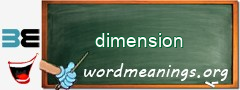 WordMeaning blackboard for dimension